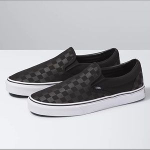 Black Checkered Slip On Vans